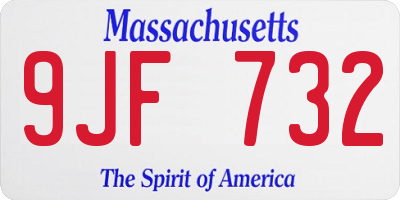MA license plate 9JF732