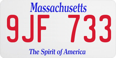 MA license plate 9JF733