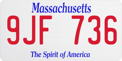 MA license plate 9JF736
