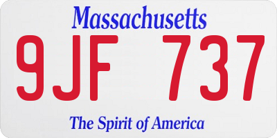 MA license plate 9JF737