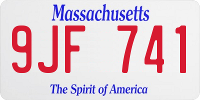 MA license plate 9JF741