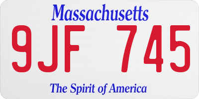 MA license plate 9JF745