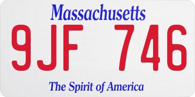 MA license plate 9JF746