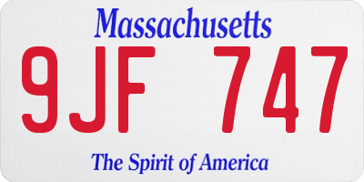 MA license plate 9JF747
