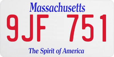 MA license plate 9JF751