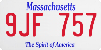 MA license plate 9JF757