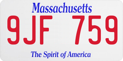 MA license plate 9JF759