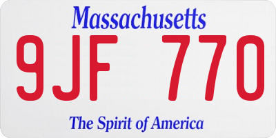 MA license plate 9JF770