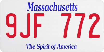 MA license plate 9JF772