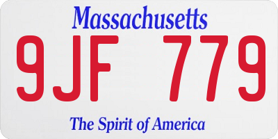 MA license plate 9JF779