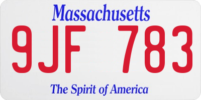MA license plate 9JF783