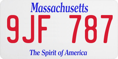 MA license plate 9JF787