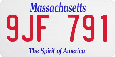 MA license plate 9JF791