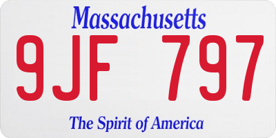 MA license plate 9JF797