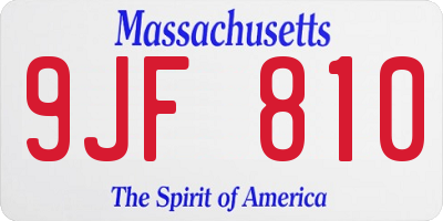 MA license plate 9JF810