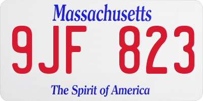 MA license plate 9JF823