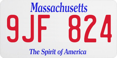 MA license plate 9JF824