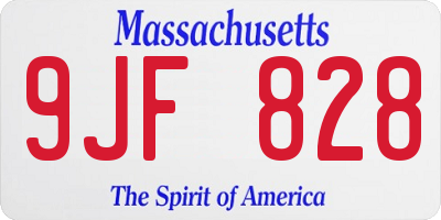 MA license plate 9JF828
