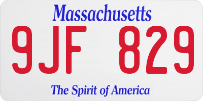 MA license plate 9JF829