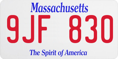 MA license plate 9JF830