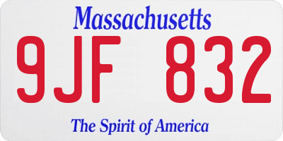 MA license plate 9JF832