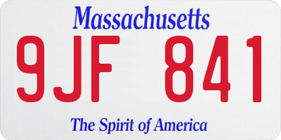 MA license plate 9JF841