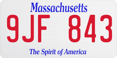 MA license plate 9JF843