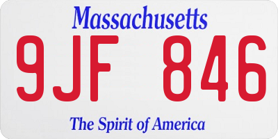 MA license plate 9JF846