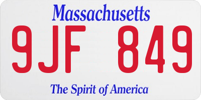 MA license plate 9JF849