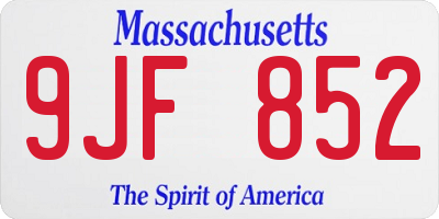 MA license plate 9JF852