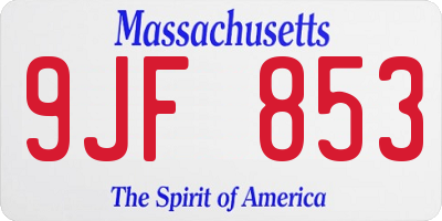 MA license plate 9JF853