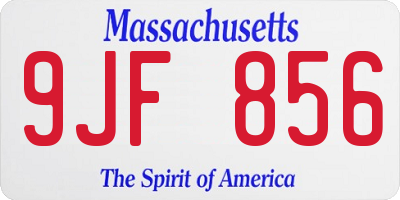 MA license plate 9JF856