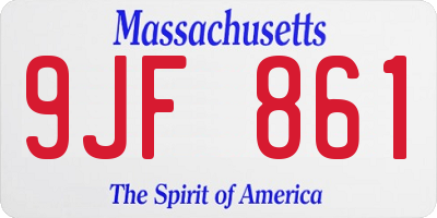 MA license plate 9JF861