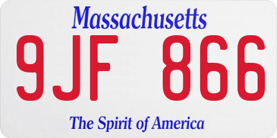 MA license plate 9JF866