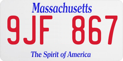 MA license plate 9JF867