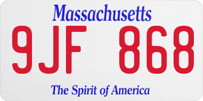 MA license plate 9JF868