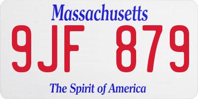 MA license plate 9JF879