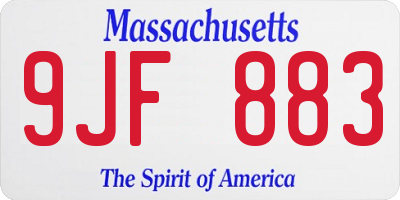 MA license plate 9JF883