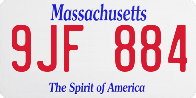 MA license plate 9JF884
