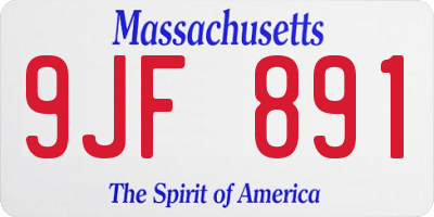 MA license plate 9JF891