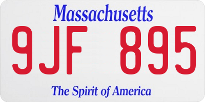 MA license plate 9JF895