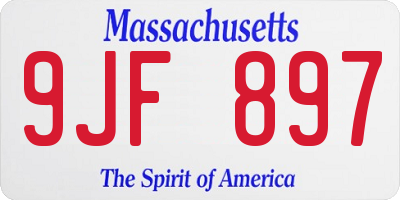 MA license plate 9JF897