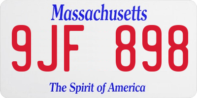 MA license plate 9JF898