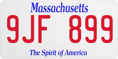 MA license plate 9JF899