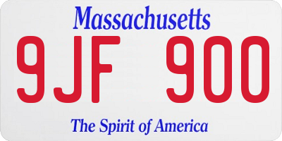 MA license plate 9JF900
