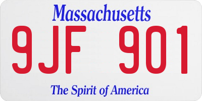 MA license plate 9JF901