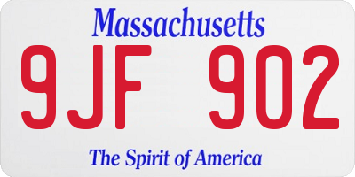 MA license plate 9JF902