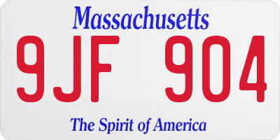 MA license plate 9JF904