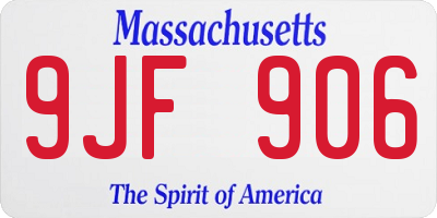 MA license plate 9JF906