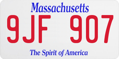 MA license plate 9JF907